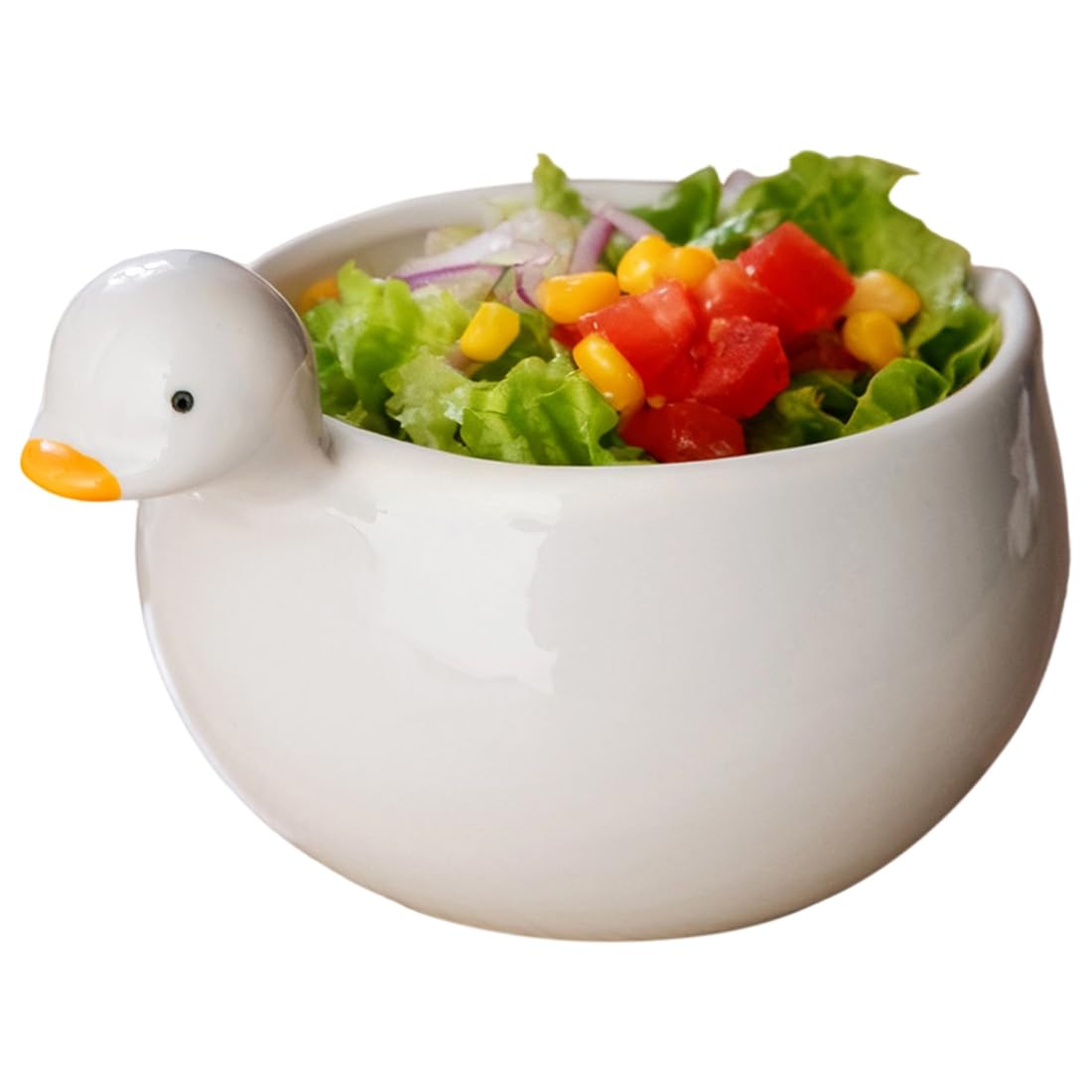 Ceramic Duck Shaped Egg Beater Bowl for Stirring & Collecting Runny Eggs